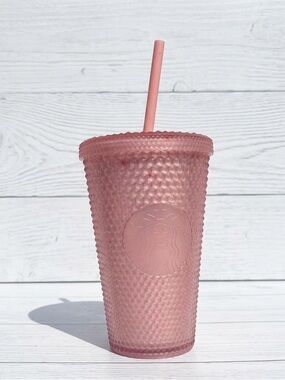 New Starbucks 2022 Soft Touch Pink Lemonade Jelly Studded Cold 16 OZ Tumbler NWT
